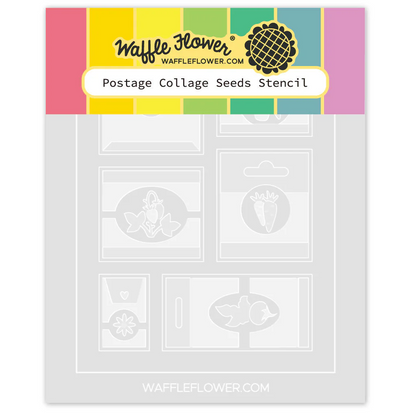 Postage Collage Seeds Stencil 