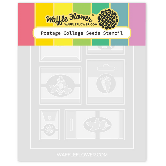 Postage Collage Seeds Stencil 