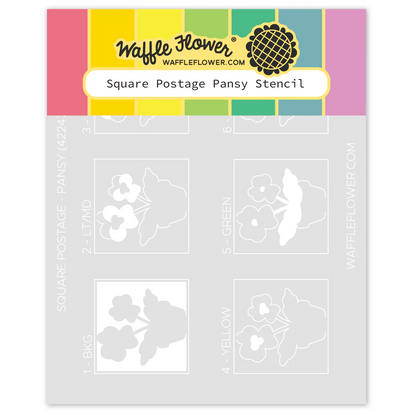 Square Postage Pansy Stencil