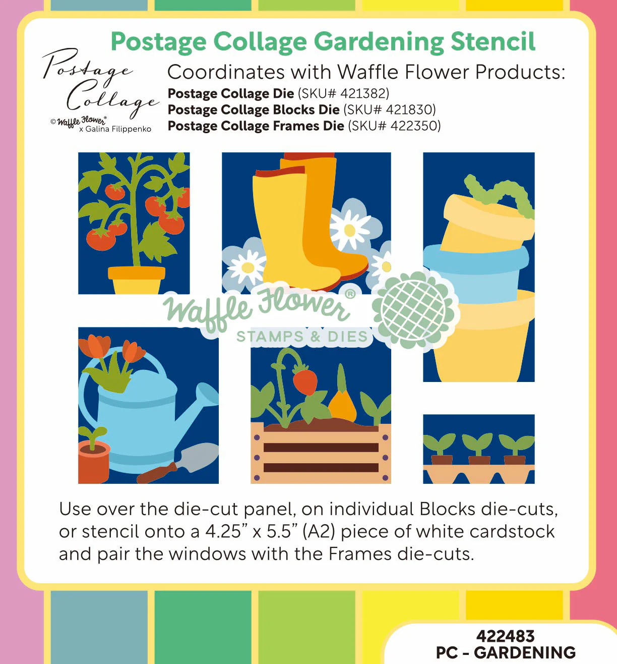 Postage Collage Gardening Stencil 