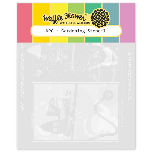 Nesting Postage Collage Gardening Stencil 