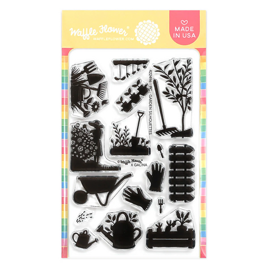 Postage Collage Garden Silhouettes Stamp Set 