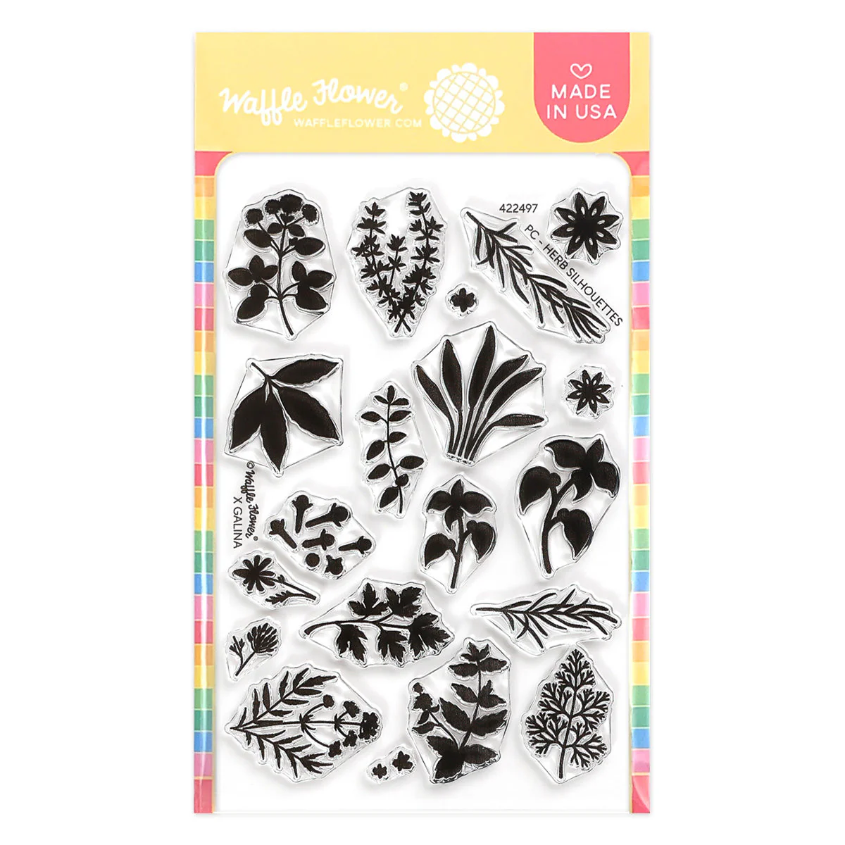 Postage Collage Herb Silhouettes Stamp Set 