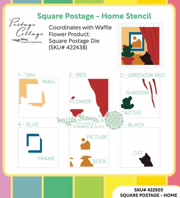 Square Postage Home Stencil 