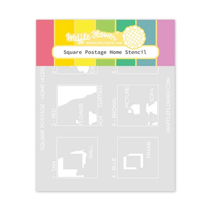Square Postage Home Stencil 