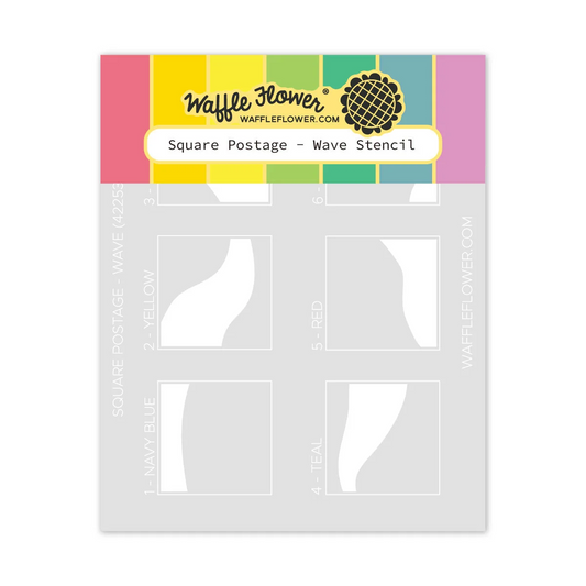Square Postage Wave Stencil 