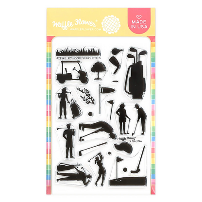 Postage Collage Golf Silhouettes Stamp Set 