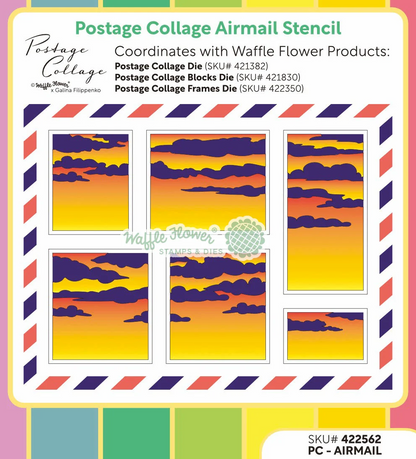Postage Collage Airmail Stencil 