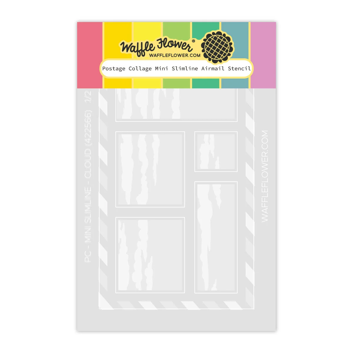 Postage Collage Mini Slimline Airmail Stencil 