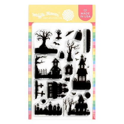 Postage Collage Haunted House Silhouette Stamp Set 