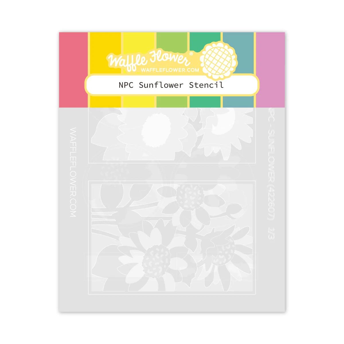 Nesting Postage Collage Sunflower Stencil 