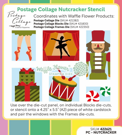 Postage Collage Nutcracker Stencil 