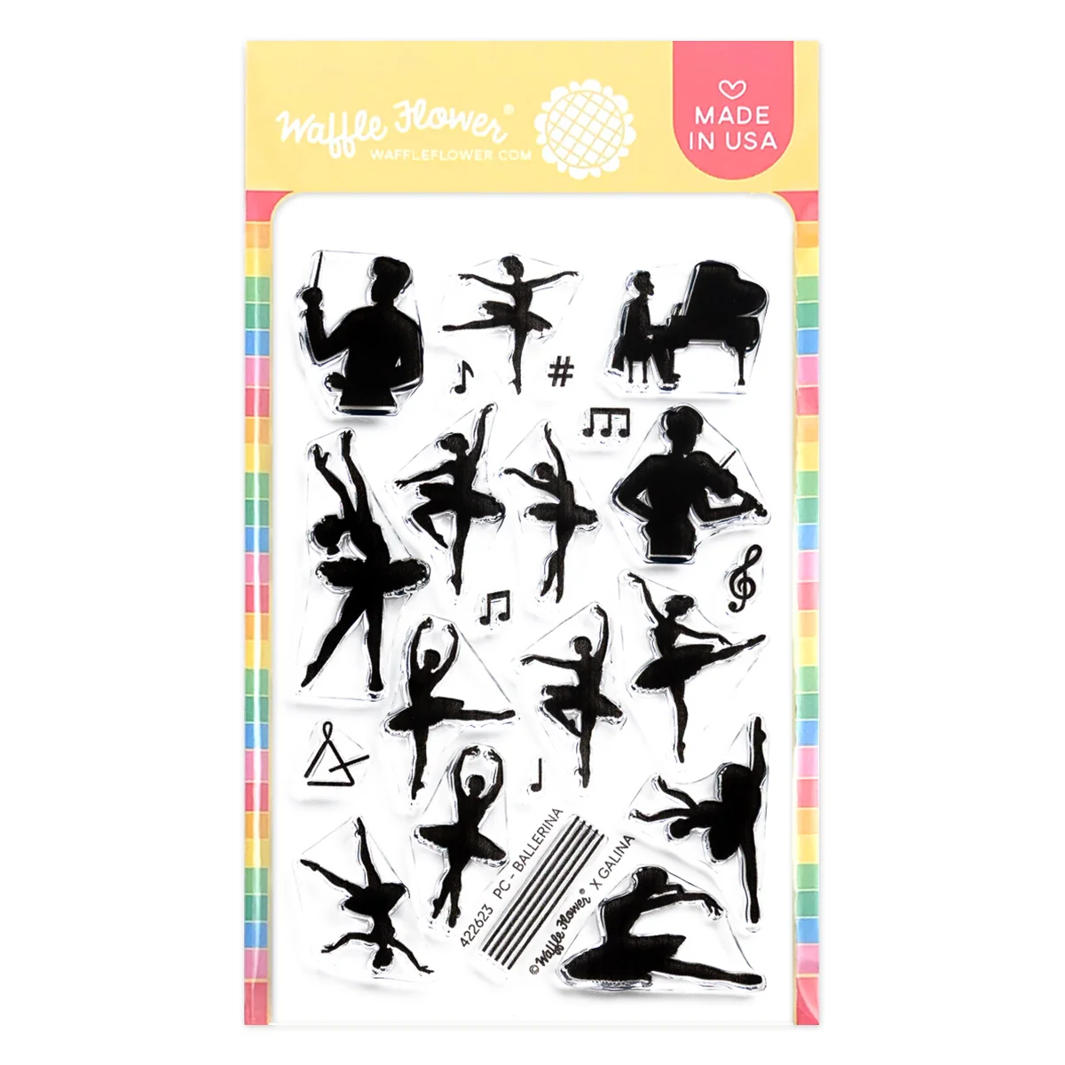 Postage Collage Ballerina Silhouettes Stamp Set 