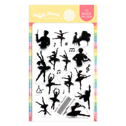Postage Collage Ballerina Silhouettes Stamp Set 