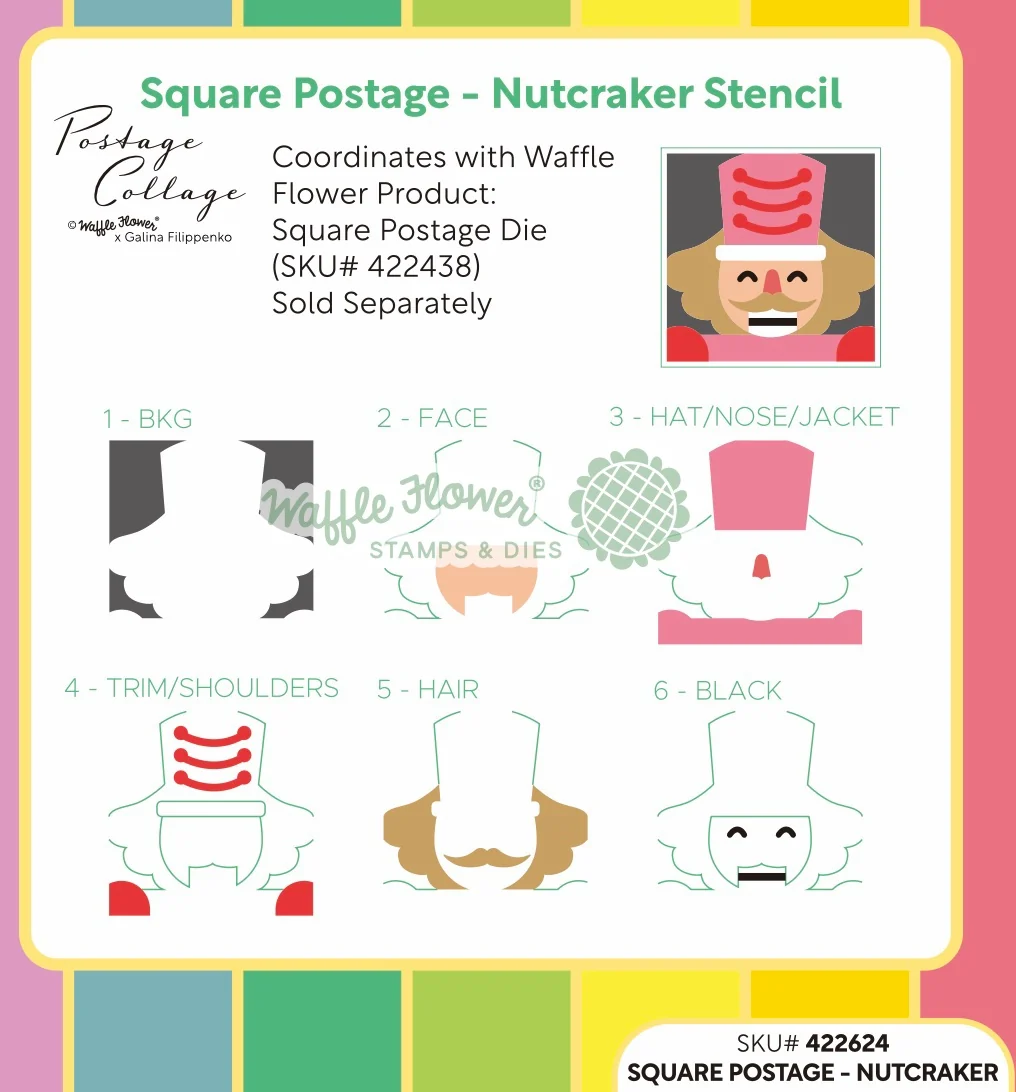 Square Postage Nutcracker Stencil 