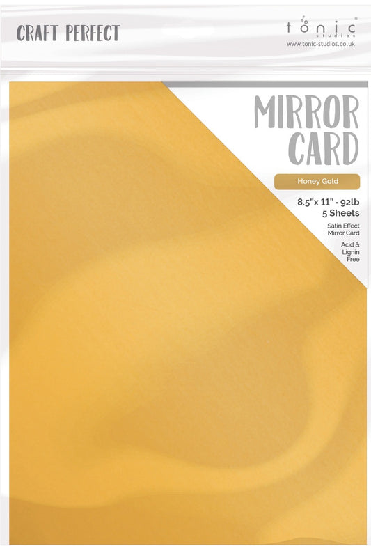 Satin Mirror Cardstock 8.5 x 11 Honey Gold
