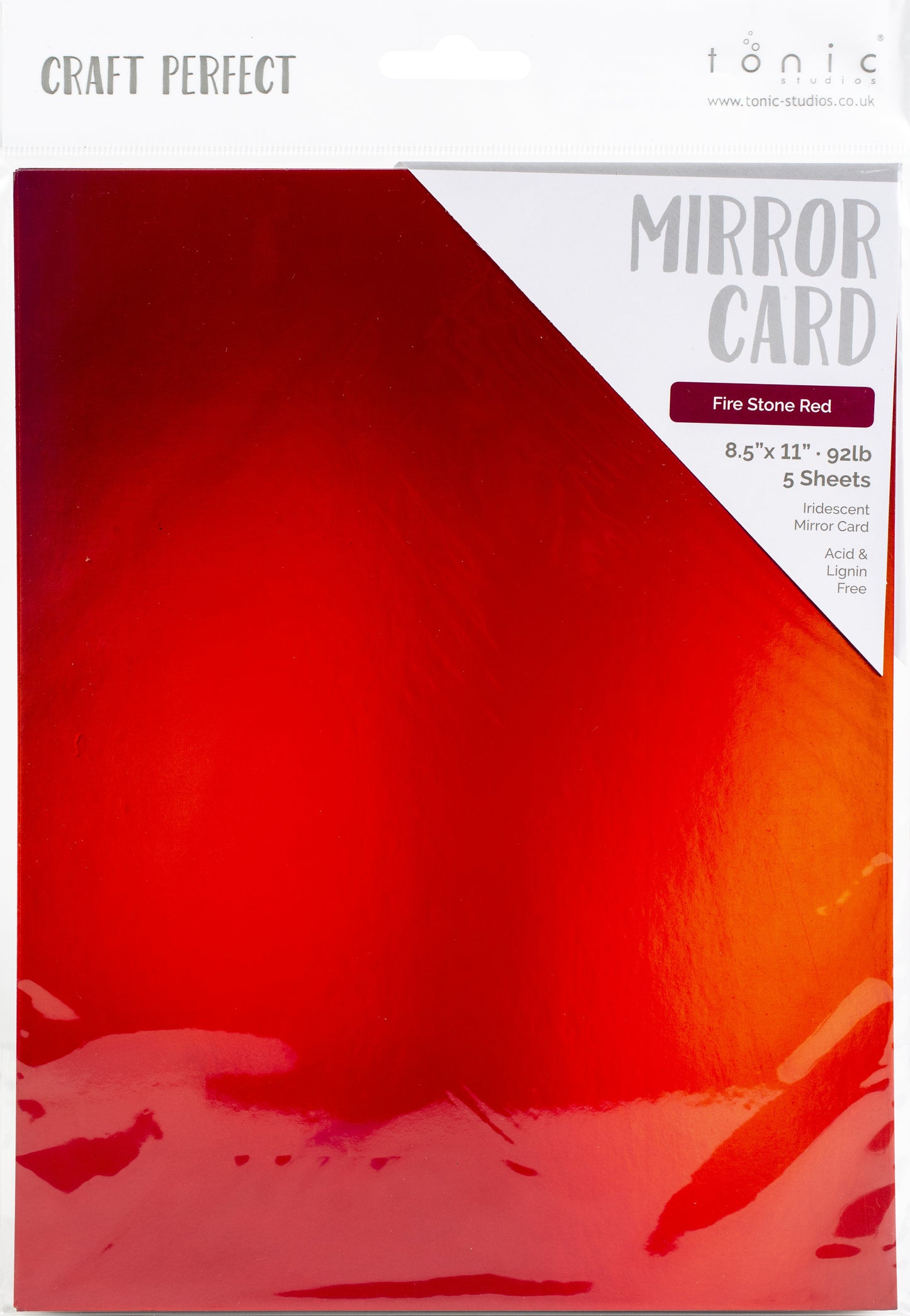 Iridescent Mirror Cardstock 8.5x11 Fire Stone Red