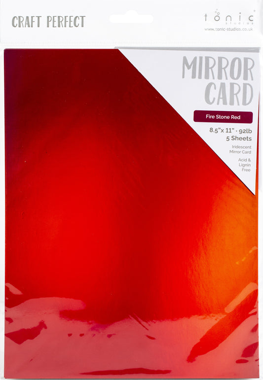 Iridescent Mirror Cardstock 8.5x11 Fire Stone Red