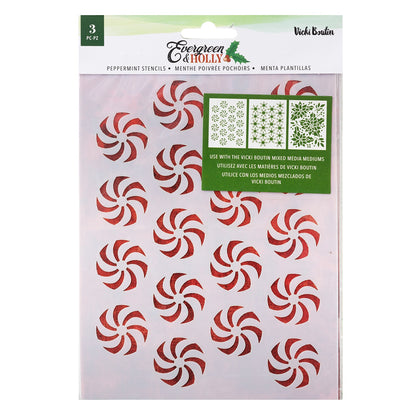 Evergreen & Holly Peppermint Stencils