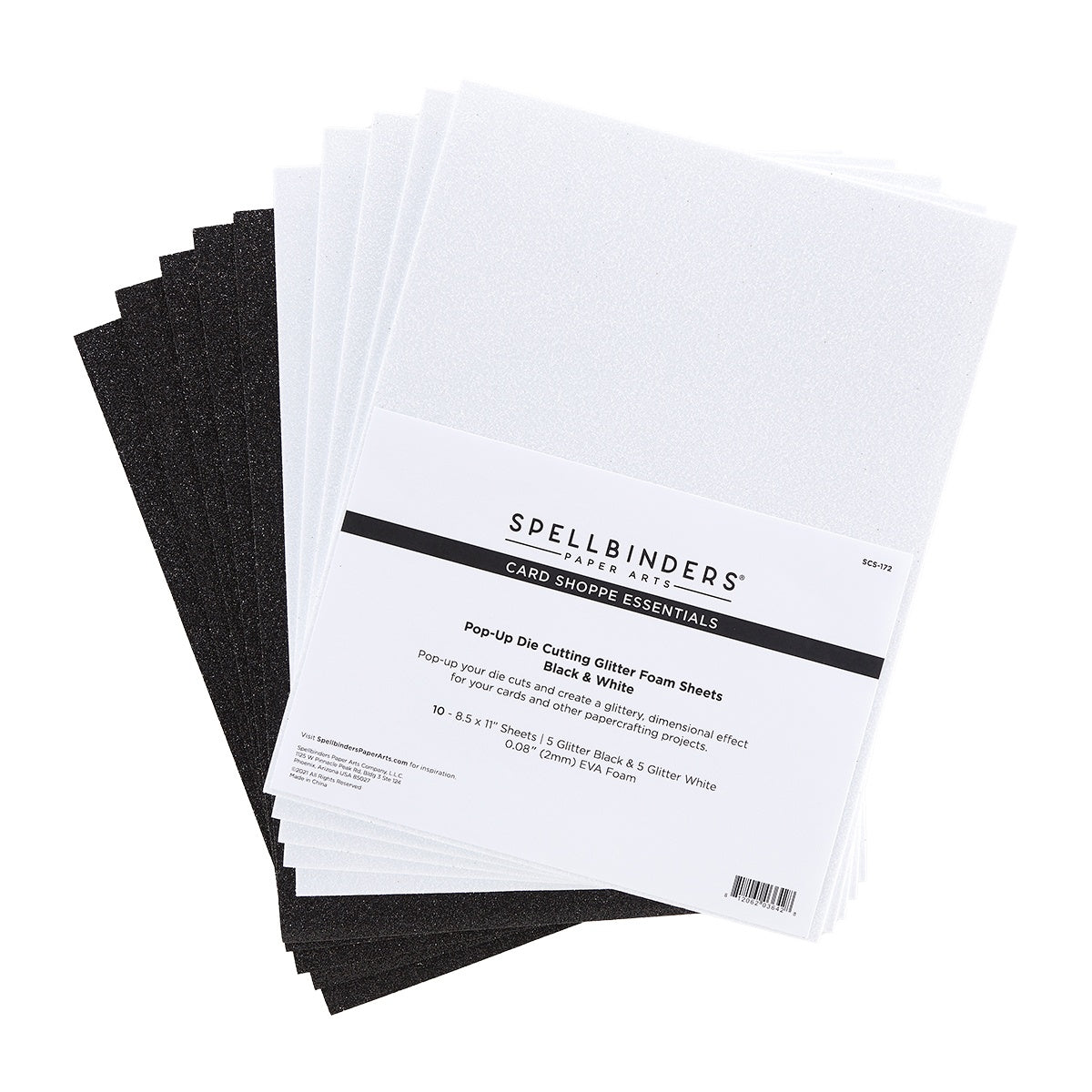 Glitter Foam Sheets Black & White