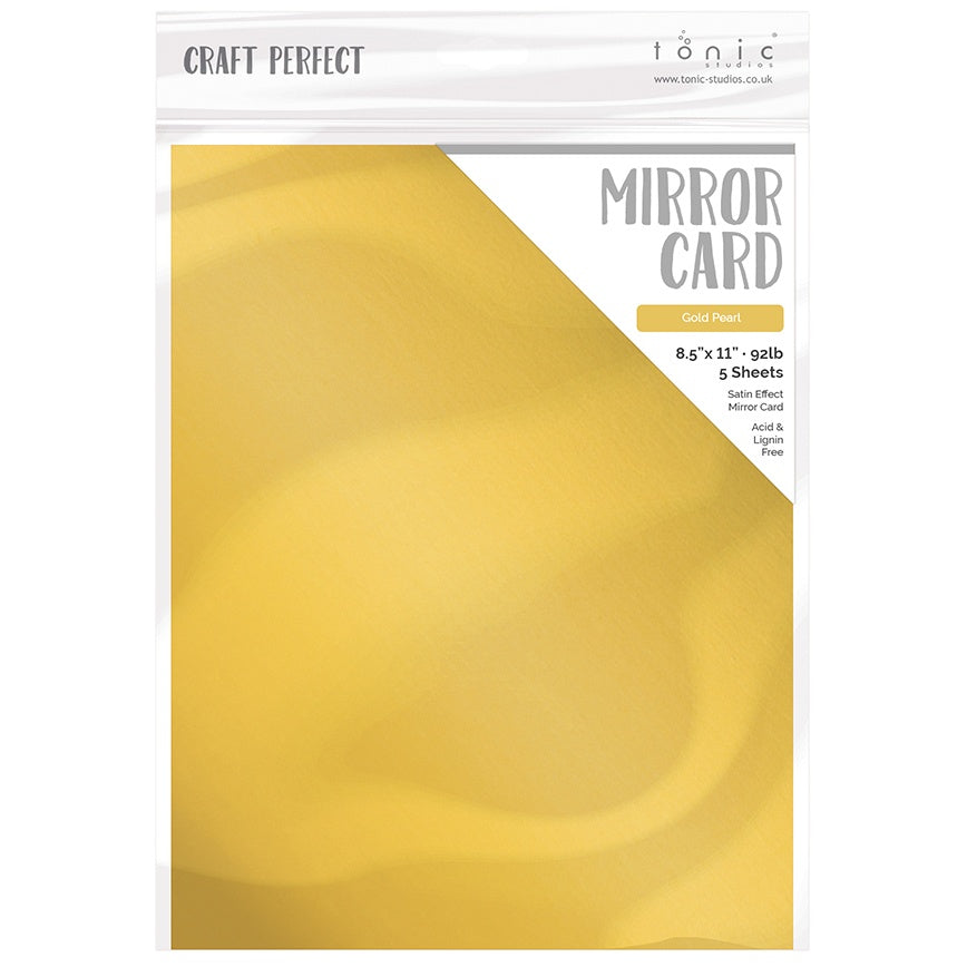 Satin Mirror Cardstock 8.5 x 11 Gold Pearl