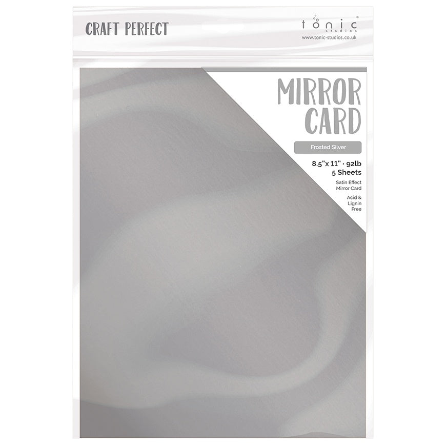 Frosted Silver Satin Mirror 8.5x11 Cardstock