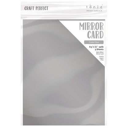 Frosted Silver Satin Mirror 8.5x11 Cardstock