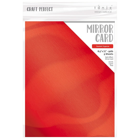 Satin Mirror Cardstock 8.5x11 Scarlet Organza