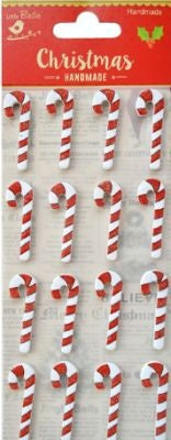 Candy Cane Glitter Stickers