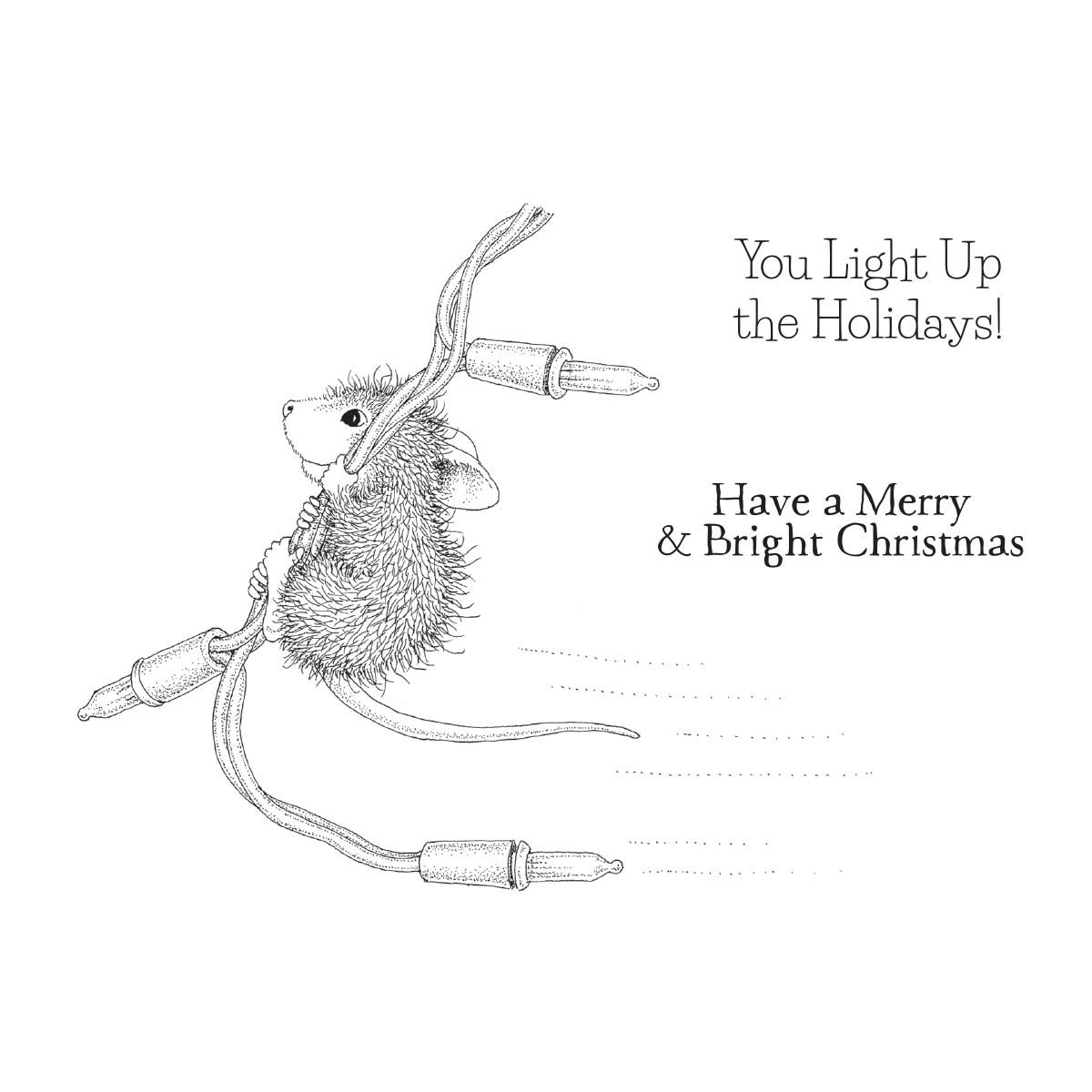 Merry & Bright House Mouse Stamp