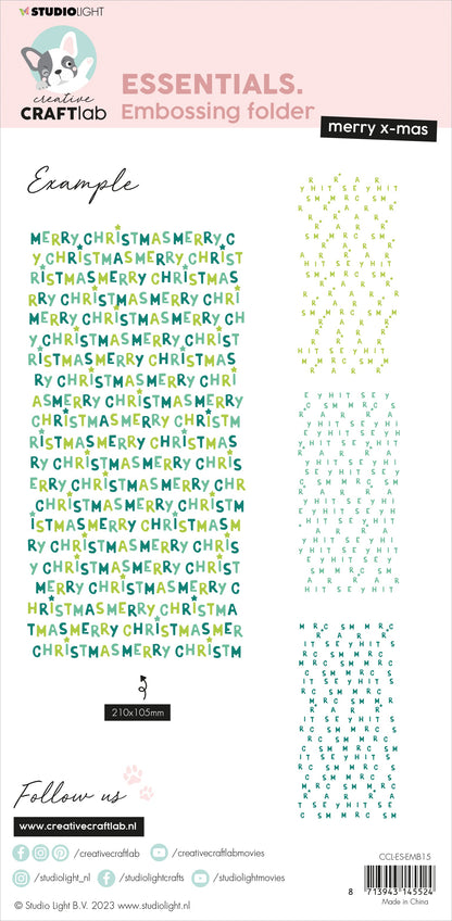 Merry X-Mas Embossing Folder