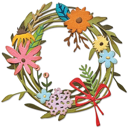 Funky Floral Wreath Thinlits