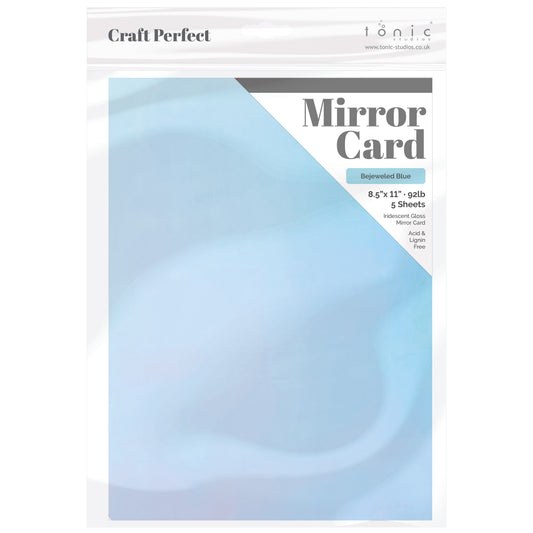 Gloss Iridescent Mirror Cardstock 8.5x11 Bejeweled Blue
