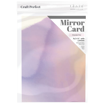 Gloss Iridescent Mirror Cardstock 8.5x11 Prismatic Pink