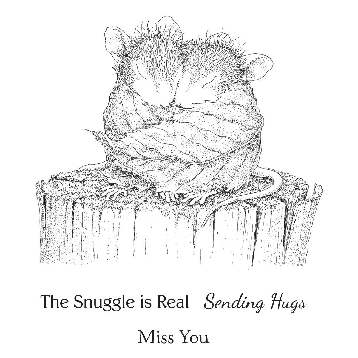 Snuggle Up House Mouse Stamp