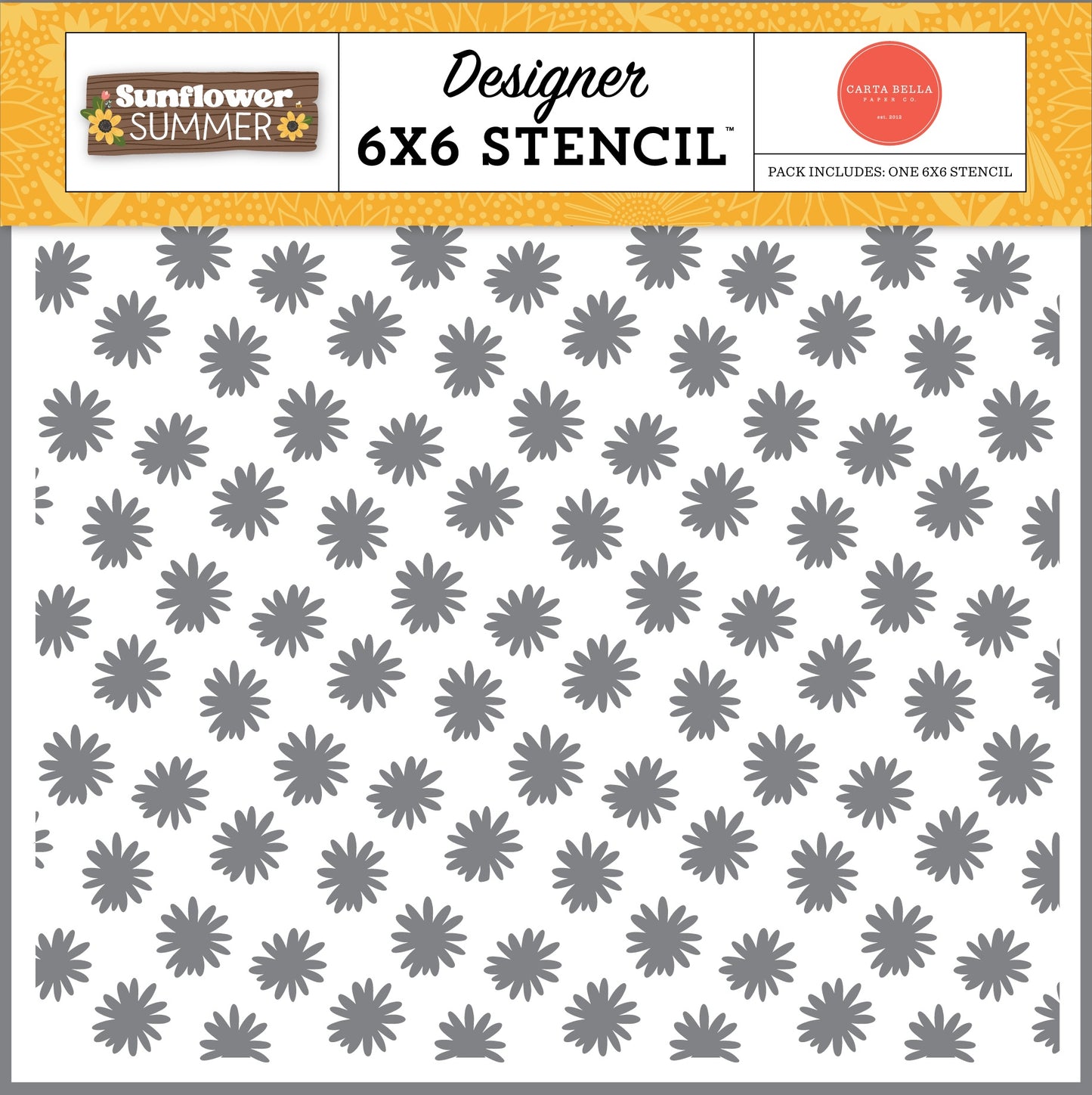 Sunflower Summer Always Shine Flowers Stencil