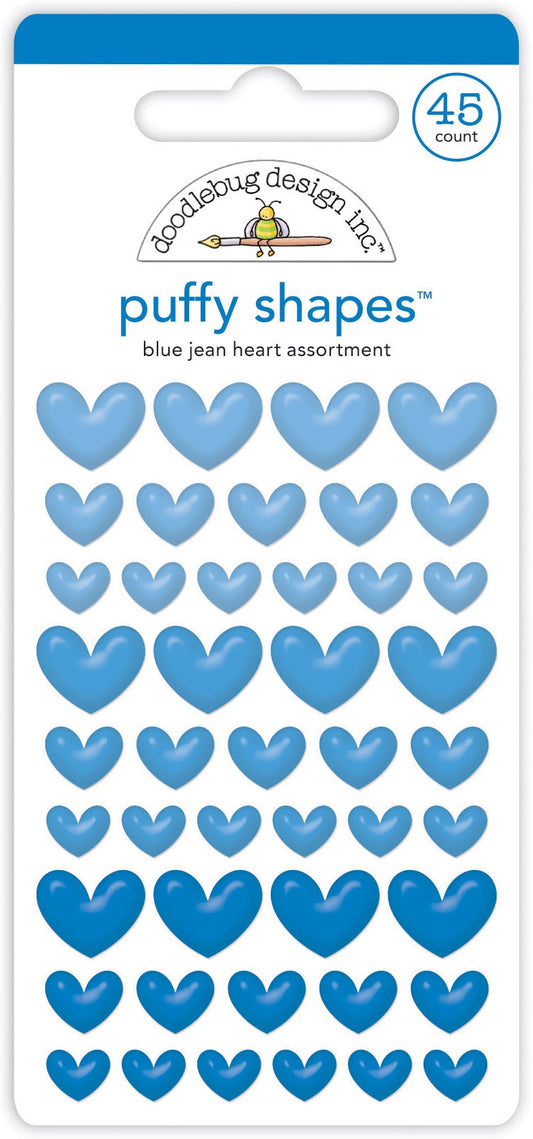 Snow Much Fun Blue Jean Heart Puffy Shapes