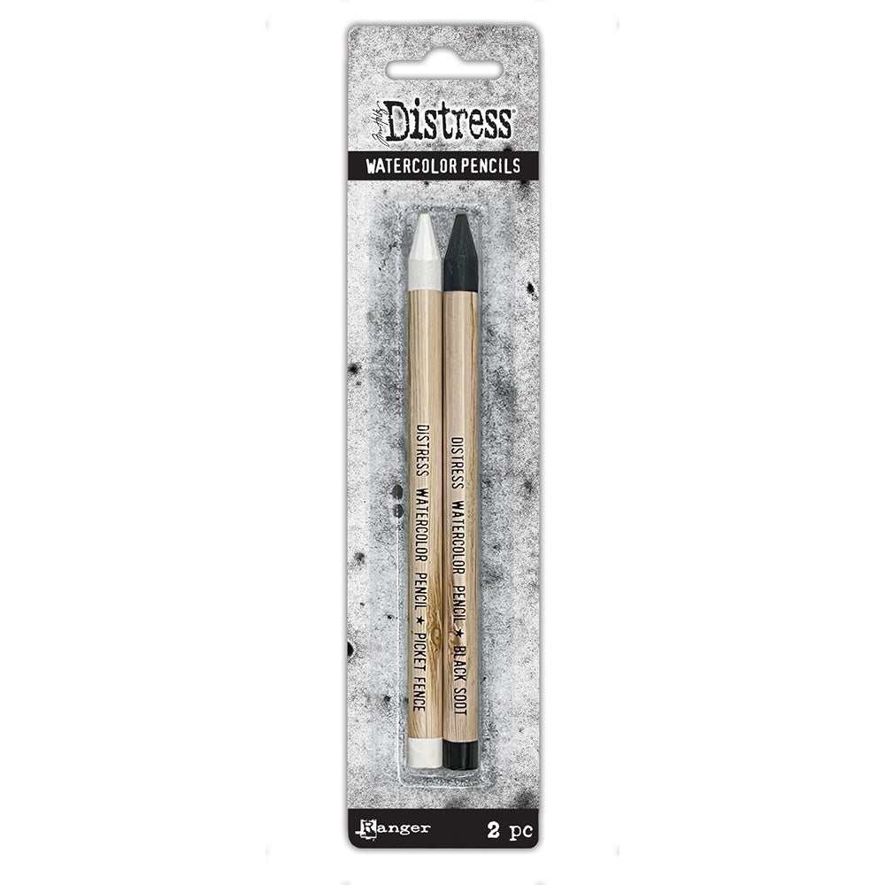 Distress Watercolor Pencil Picket Fence & Black Soot