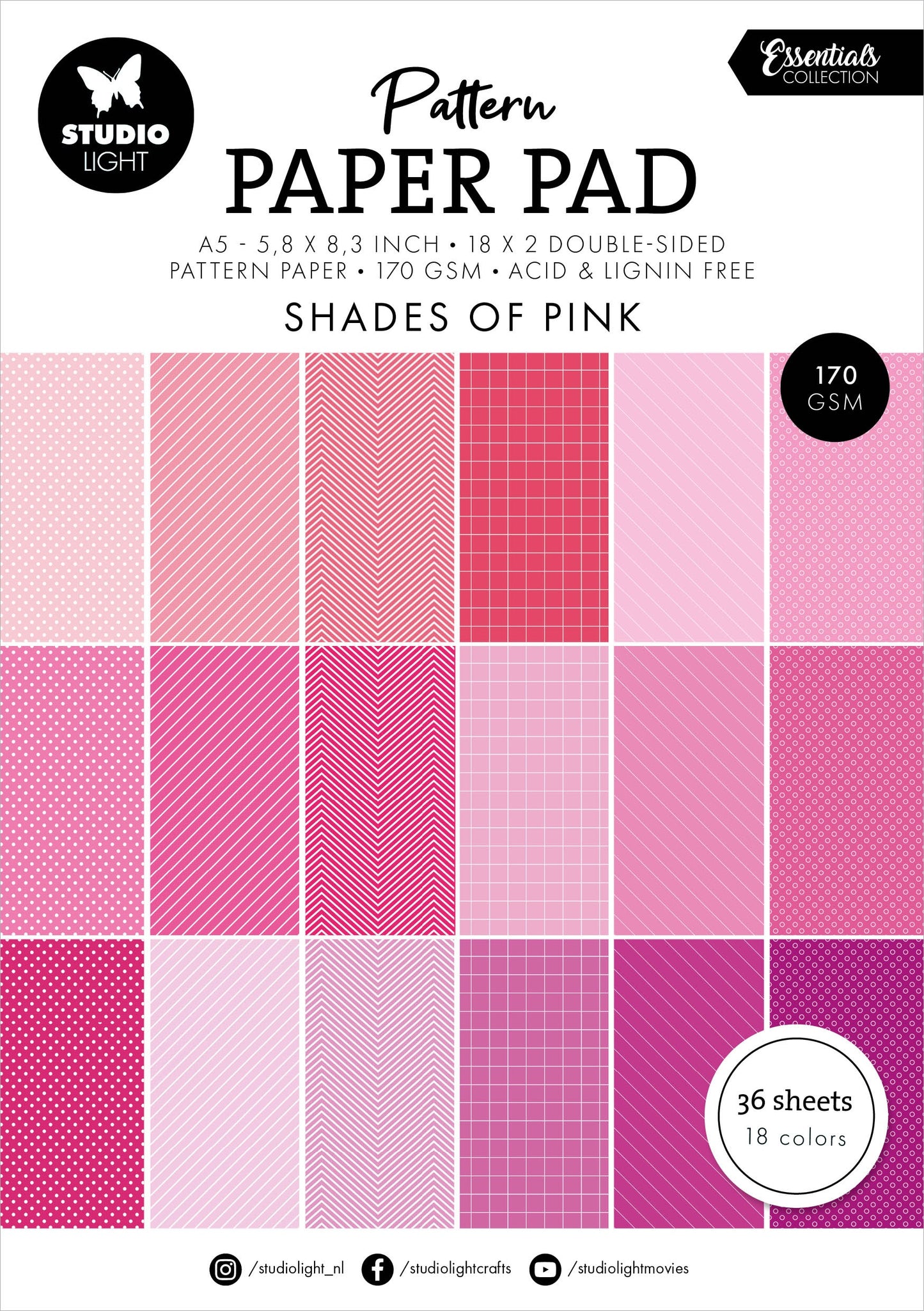 Shades of Pink Pattern A5 Paper Pad