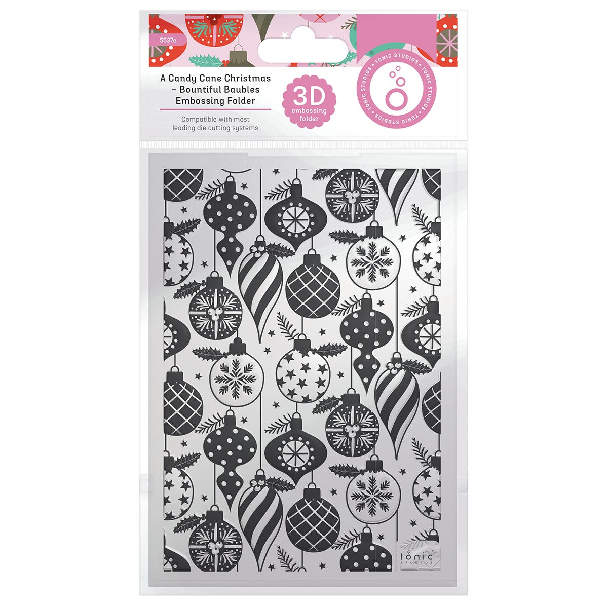 Candy Cane Christmas Bountiful Baubles Embossing Folder