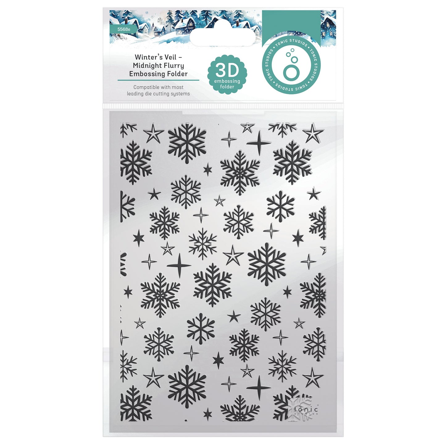 Winter's Veil Midnight Flurry Embossing Folder