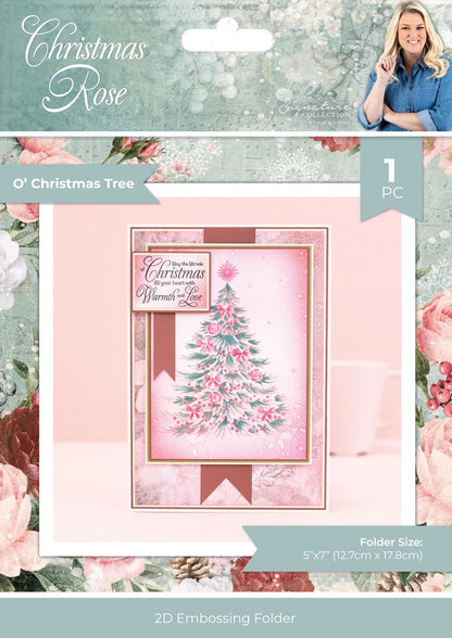 Christmas Rose O' Christmas Tree Embossing Folder