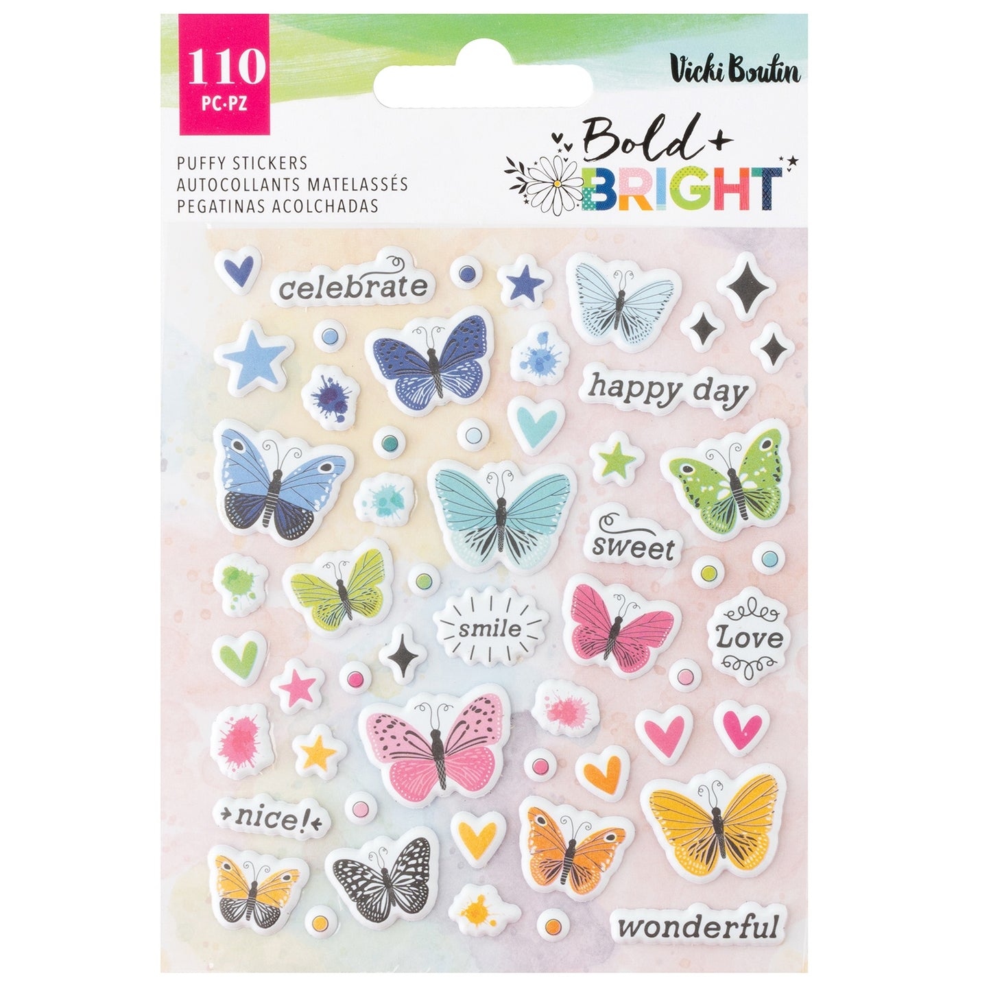 Bold & Bright Mini Puffy Stickers