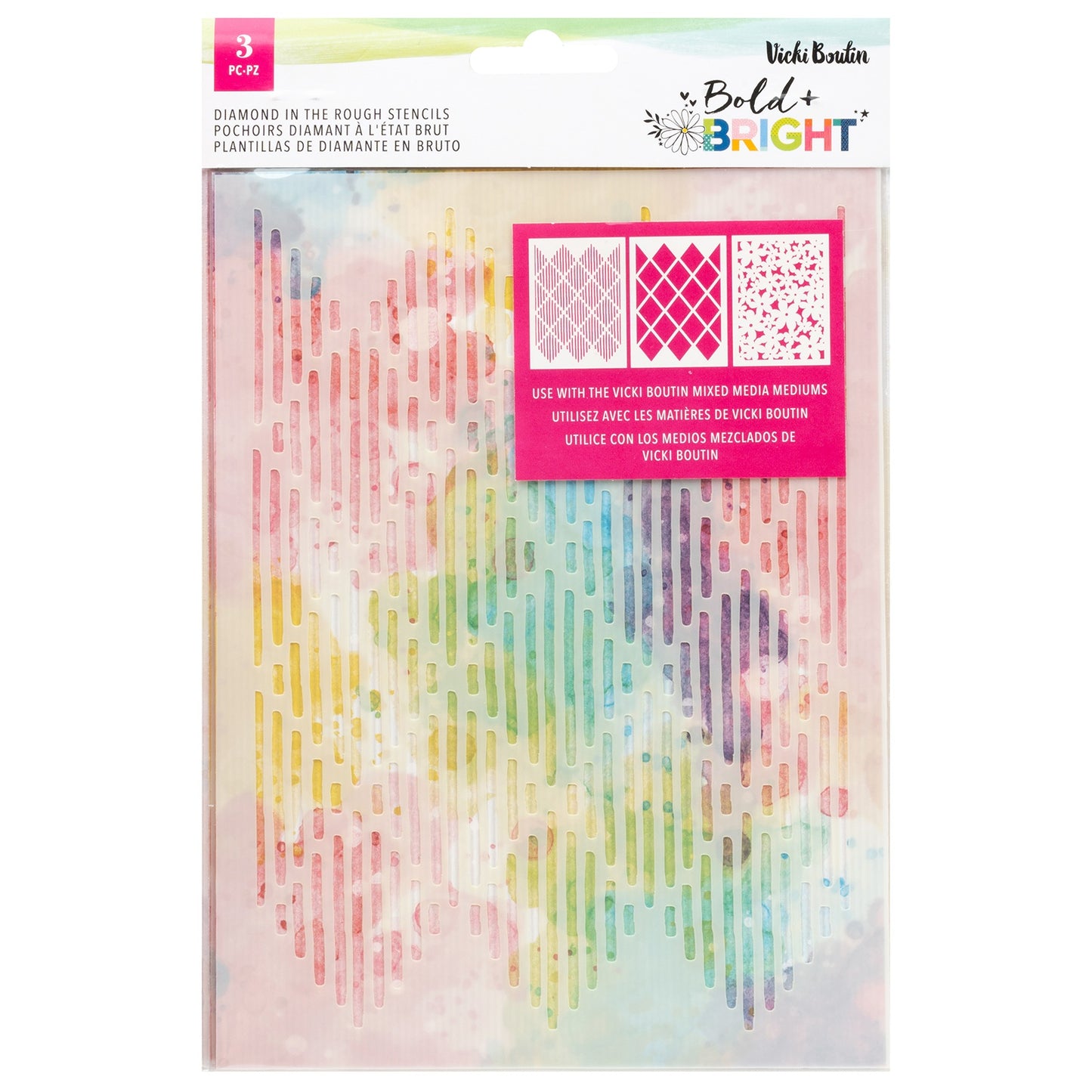 Bold & Bright Diamond in the Rough Stencil Pack