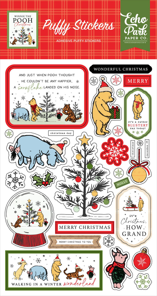 Winnie the Pooh Christmas Puffy Stickers