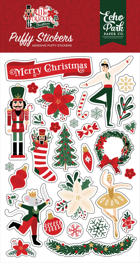 Nutcracker Christmas Puffy Stickers