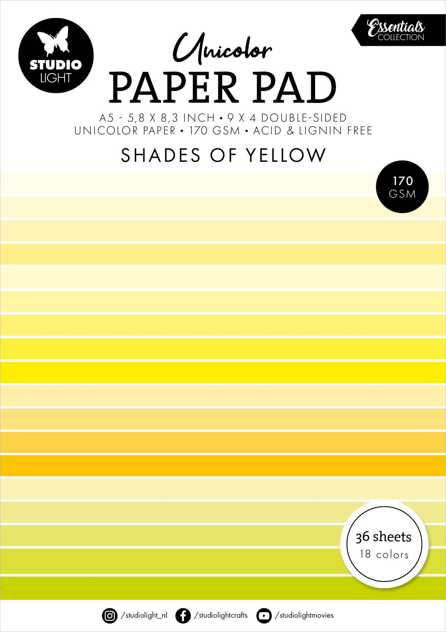 Shades of Yellow Unicolor A5 Paper Pad