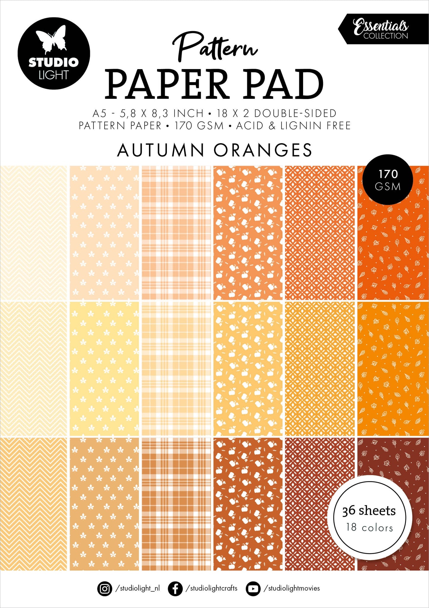 Shades of Orange Pattern A5 Paper Pad