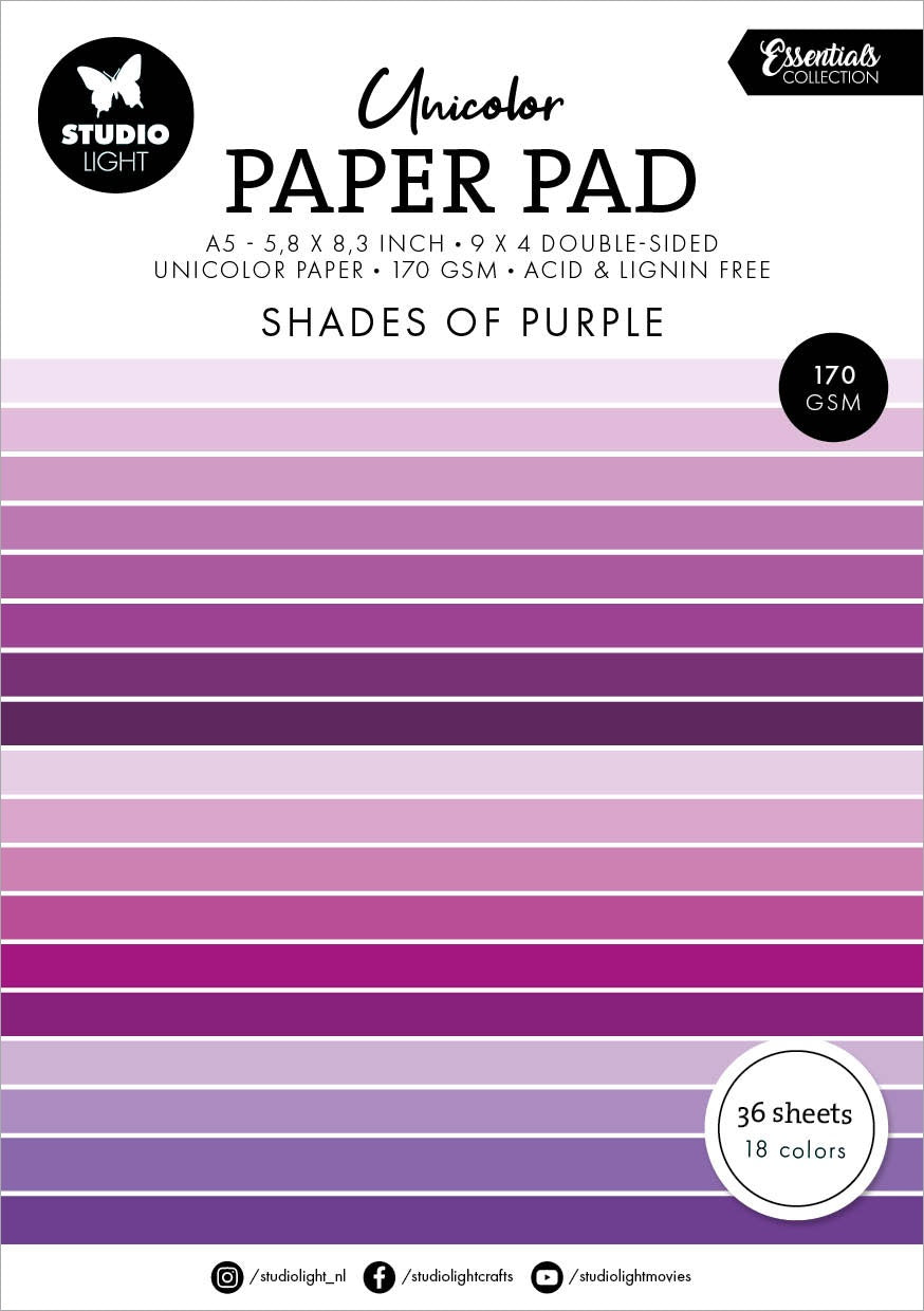 Shades of Purple Unicolor A5 Paper Pad