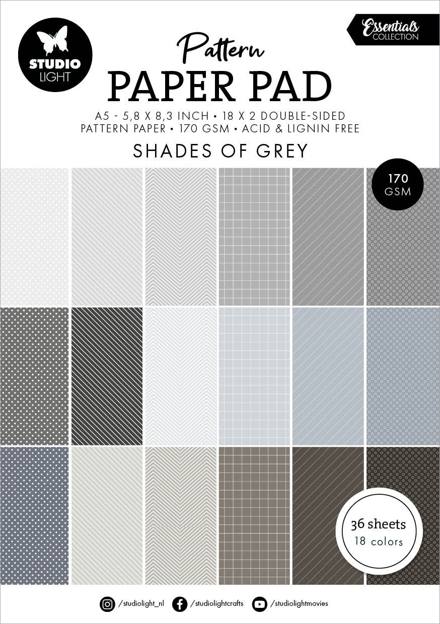 Shades of Grey Pattern A5 Paper Pad